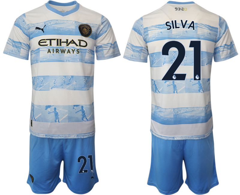 Men 2022-2023 Club Manchester City blue 21 Soccer Jersey